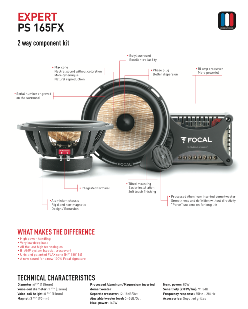 Focal PS 165 FX FLAX 2-Way Component Speakers – Driven Sound Vision ...