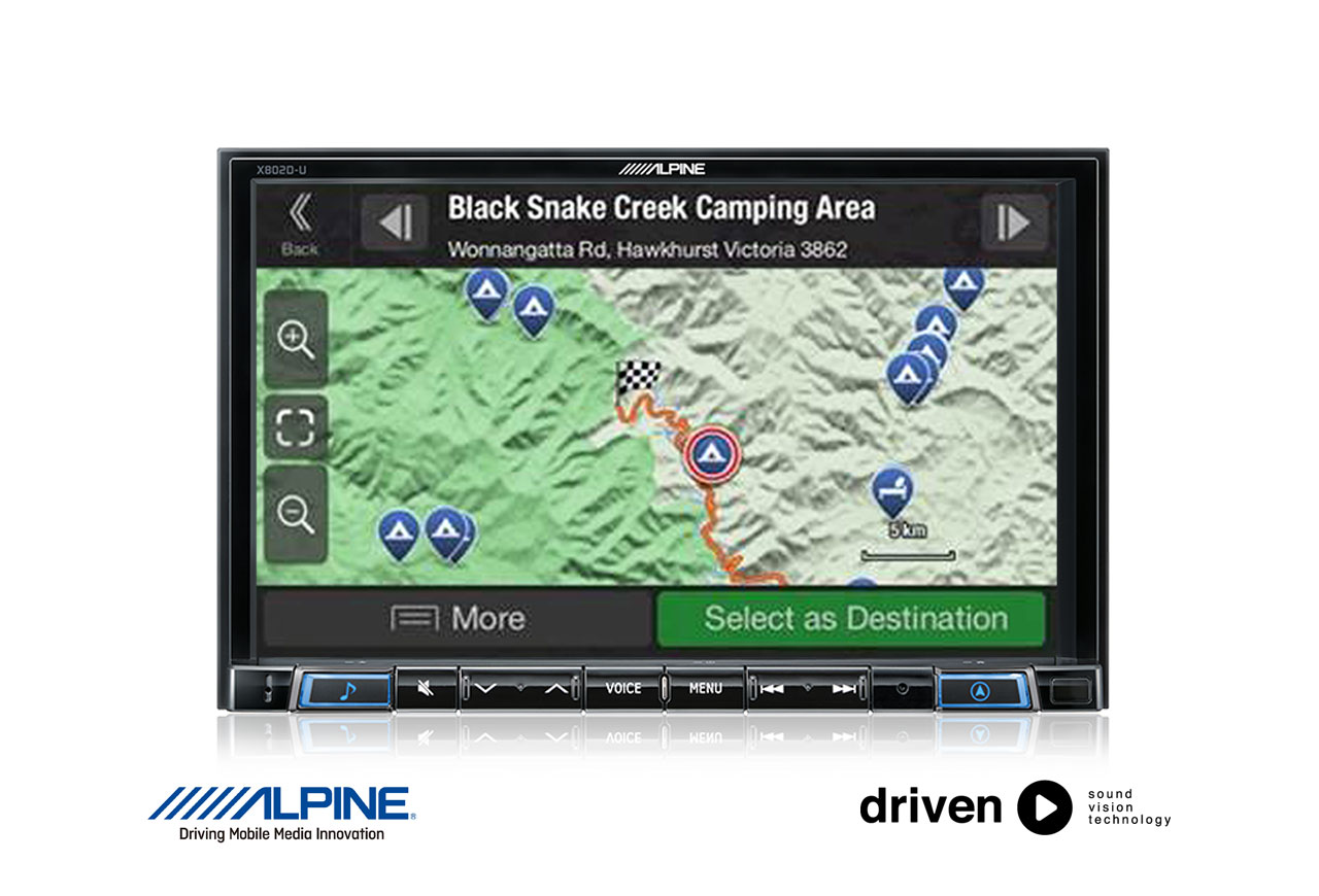 Alpine X802DU 8" GPS Navigation with HEMA Mapping
