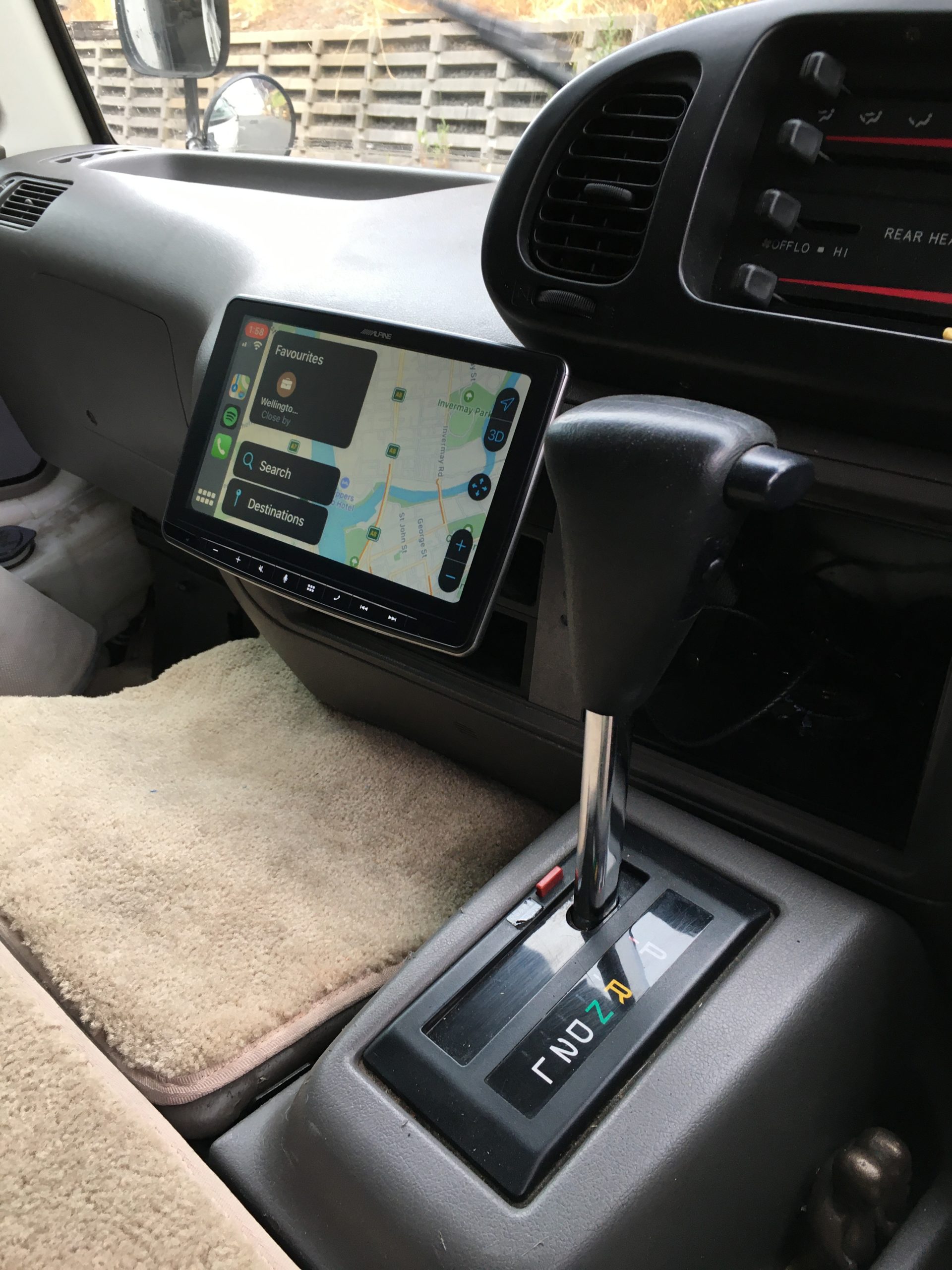 Toyota coaster campervan camera with apple carplay