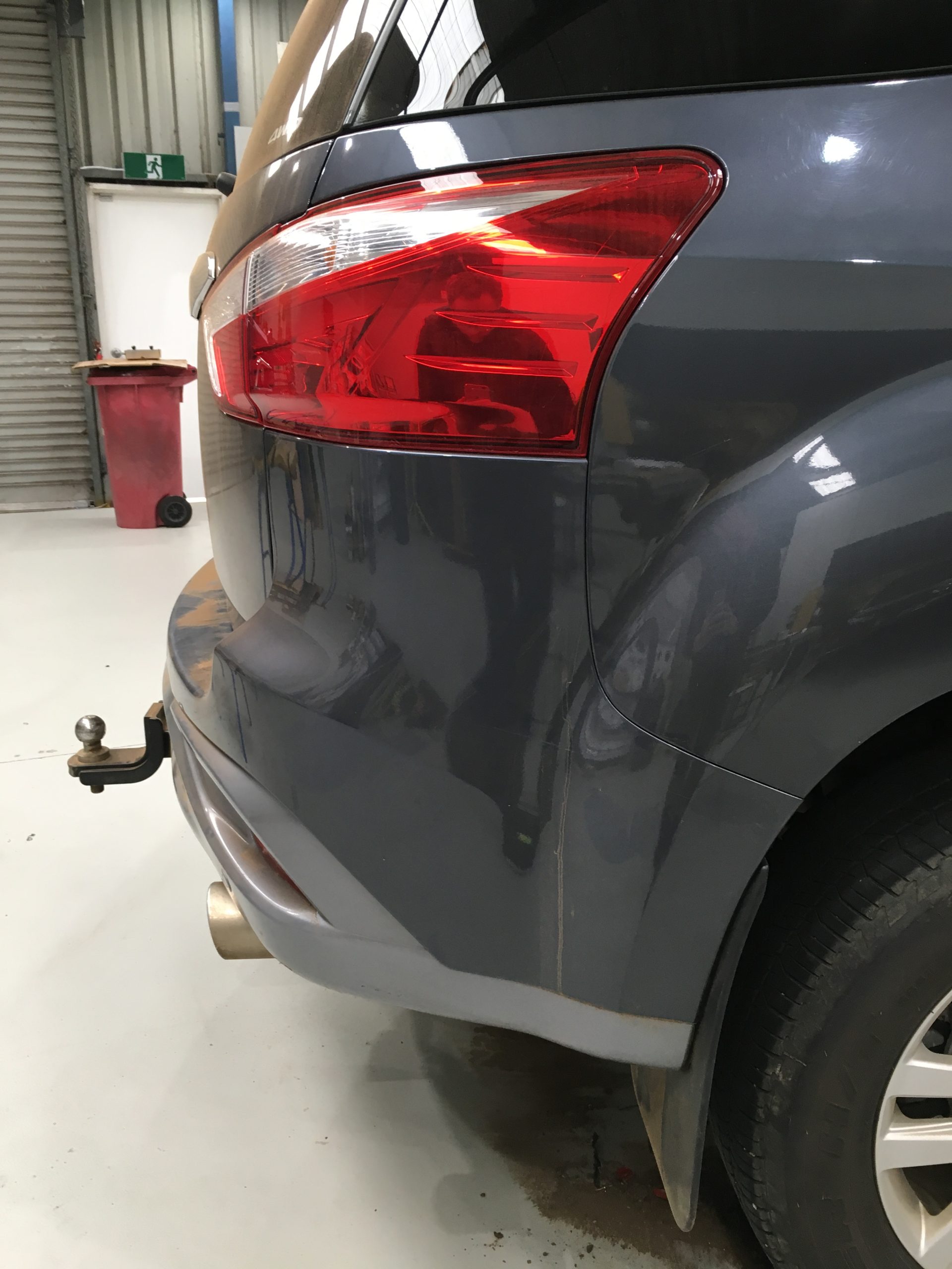 blind spot detector radar panel hidden behind rear bumper