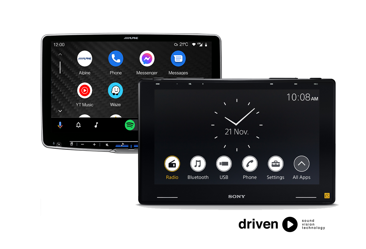 Sony and alpine tablet style CarPlay android auto