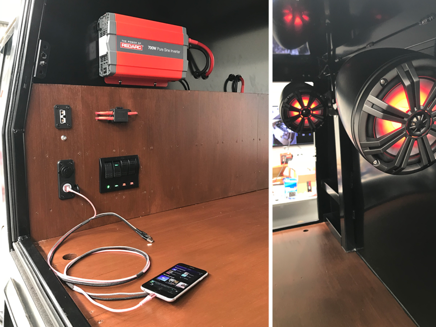 redarc inverter, 4-gang switch and power outlet in 79 series canopy
