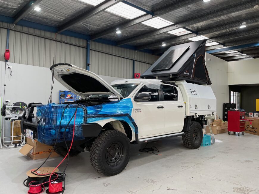 Hilux dual battery installation by driven Tasmania
