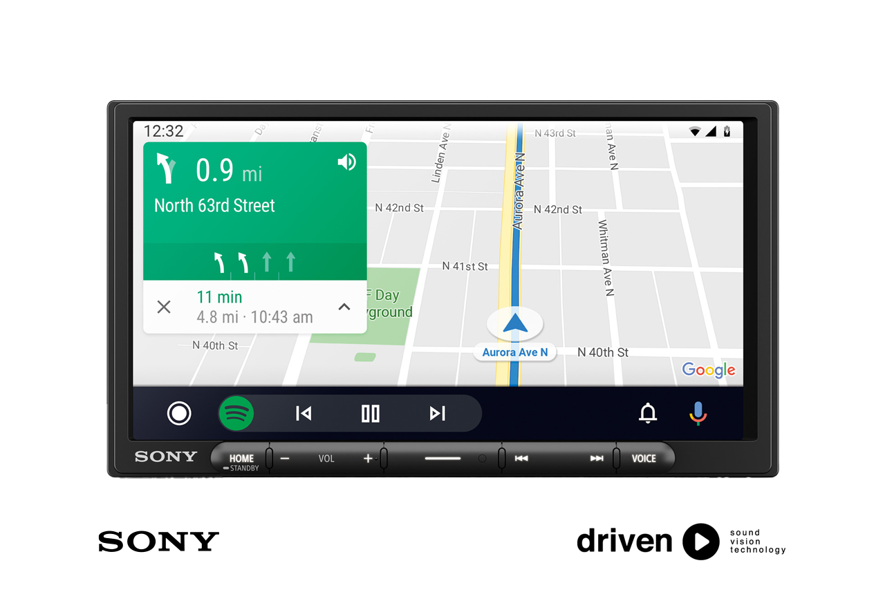 Sony xav-ax4000 product with CarPlay on display